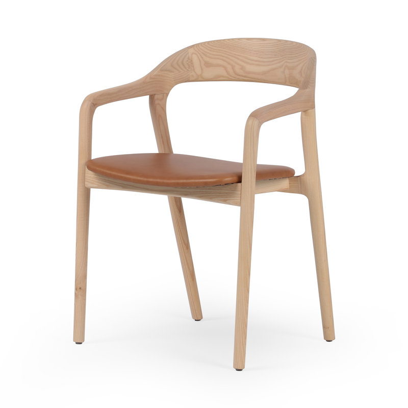 Amare Dining Armchair, Natural, Sonoma Butterscotch Top Grain Leather