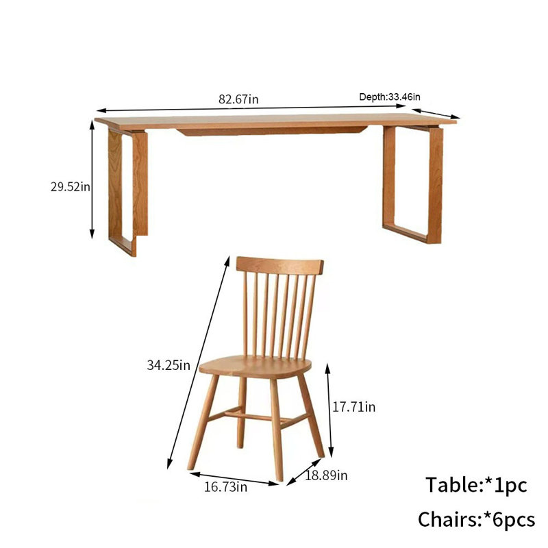 Ensemble de salle à manger rectangulaire petite famille L 82,67 po x l 33,46 po
