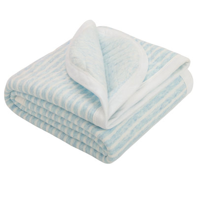 Cotton Quilted Toddler Blanket, Breathable and Warm, 30x40 Inches, Wave - NTBAY