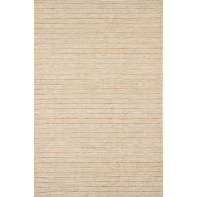 Tapis beige tissé à plat en jute / sisal / laine Ginnie