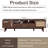 67" Width Dark Brown Entertainment Center, TV Stand For Tvs Up To 75"