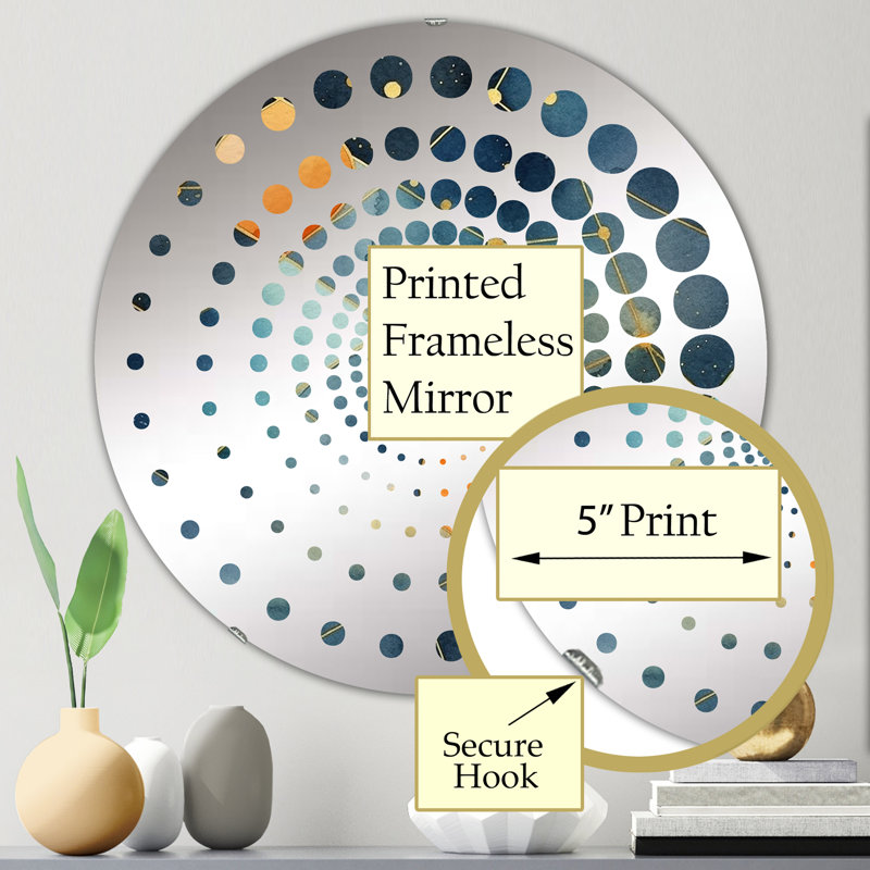 Vibrant Hues Of Scandinavia Artwork I - Miroir décoratif à spirale | Ovale, 23,6 po x 23,6 po