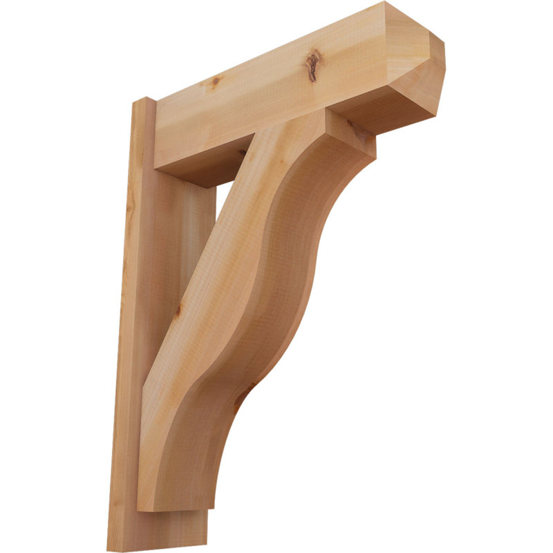 Persienne en bois rustique Funston Craftsman, P 24 po x H 32 po, Cèdre rouge occidental l 7 1/2 po (lisse)