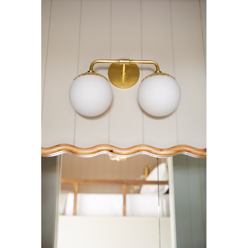 Éclairage pour meuble-lavabo 2 lumières Deniaud, Laiton vieilli