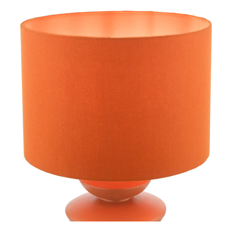 Discus Ceramic Table Lamp With Shade, Orange
