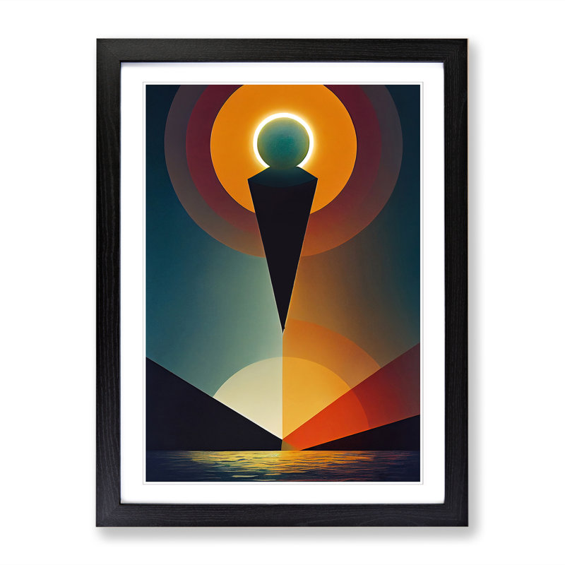 Sun Expressionism - Single Picture Frame Print, 64cm H x 46cm W x 2cm D, Black