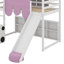 Lit mezzanine simple en bois avec tente-576023107
