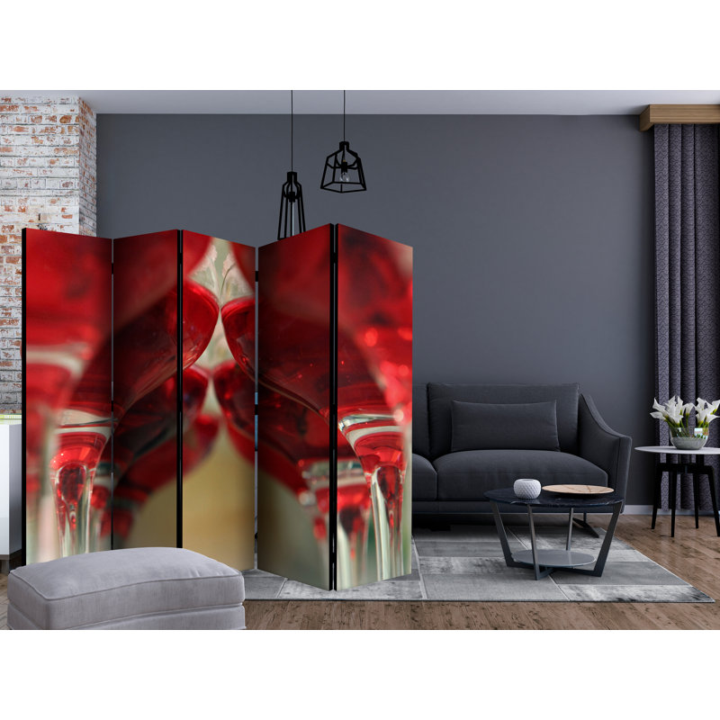 Bartev 225cm W x 172cm H 5 - Panel Folding Room Divider