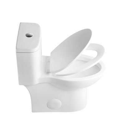 One Toilet, 1.1/1.6 , Tornado Flush, Height, Comfort Chair Seat, Dual Siphonic , Rimless Bowl, Soft Closing Gloss White, Efficient Waste Removal White