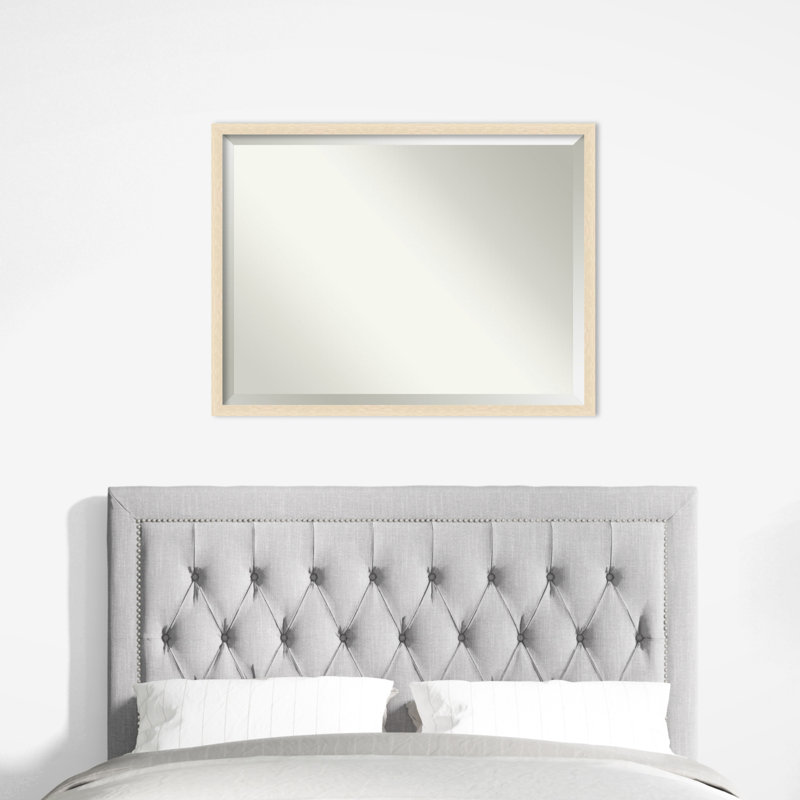 Miroir mural en bois Jocell, 32 po x 42 po, Brun clair, Rectangle