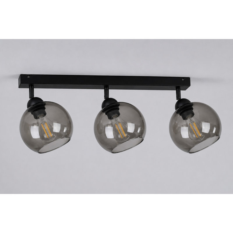 Smithland Glass Ceiling Spotlight, Black