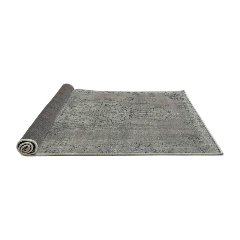 Tapis en laine brun clair / gris, Rond 7 pi