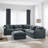 Spacious 6-seat Modular L-shaped Sectional Sofa With Ottoman, 10 Pillows, And Removable Down-filled Cushions In Marjoree Grey For Living Rooms,sectional sofa,sectional couch-102180129
