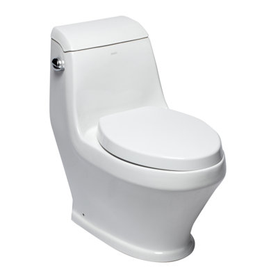 Toilette allongée monopièce en céramique siphonique simple 1,28 GPF (siège inclus)