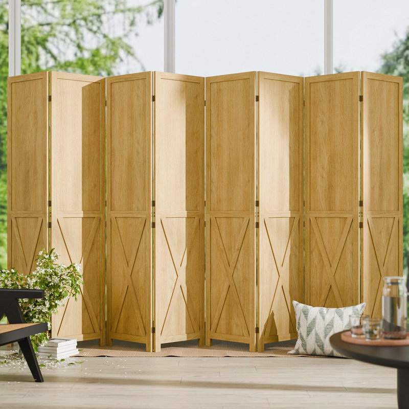 Paravent en bois massif 66,9 po H, 8, Naturel