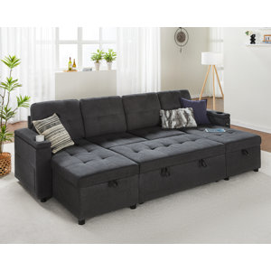 Brodrick 109" Pull Out Tufted Sleeper Sofa- 3 BOXES COMPLETE ITEM