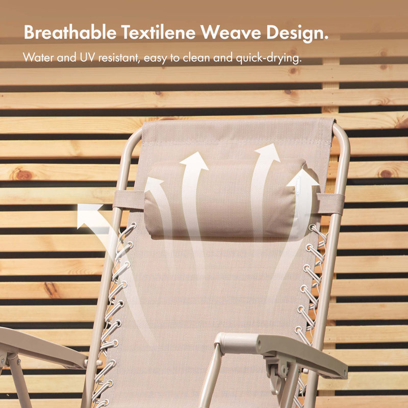 Verona Folding Zero Gravity Sun Lounger, Taupe