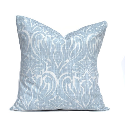 Housse de coussin réversible en coton bleu Joash