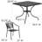 Chanea 35.5" Square Commercial Grade Steel Patio Table with 4 Round Back Chairs by Flash Furniture-484497066