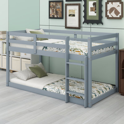 Wooden Floor Bunk Bed With Ladder