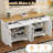 Rustic Two-Tone 63" TV Stand With Adjustable Shelves, Drawers & Multi-Use Storage-428772259