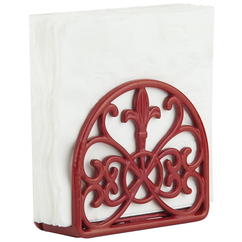Porte-serviettes en fonte, Rouge