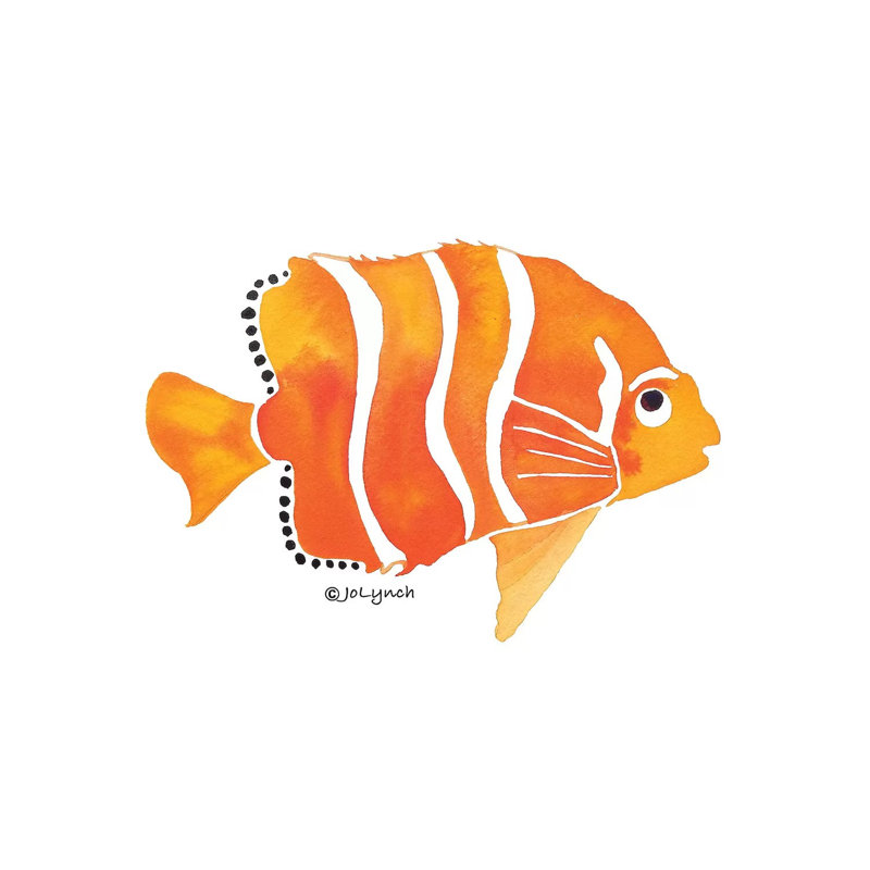 Gold Fish Orange by Jo Lynch - Wrapped Canvas Gallery-Wrapped Canvas Giclée, 20.32cm H x 30.48cm W