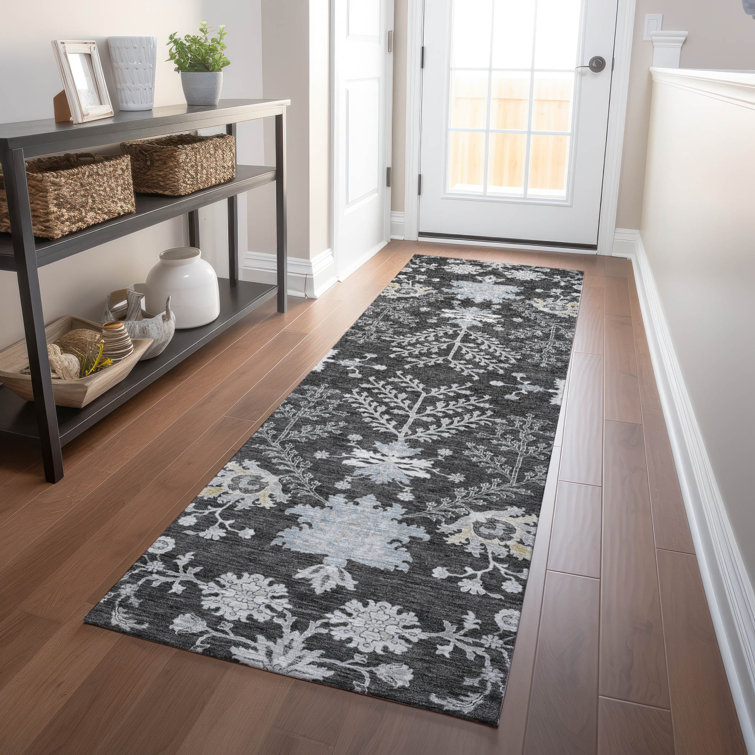 Machine Washable Indoor/Outdoor Cicel ACN1156 Charcoal Rug