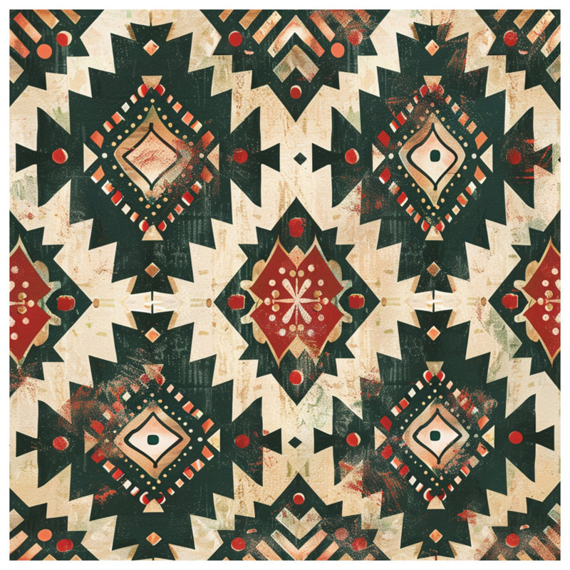 Couvertures à motif tribal Southwestern, L 60 po x H 80 po