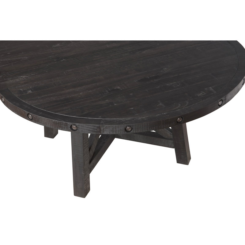 Messerly Extendable Pine Round Solid Wood Dining Table