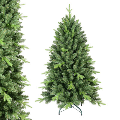 Unlit Artificial Christmas Tree with PVC/PE Mixed Branch Tips & Foldable metal base
