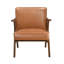 Chaise d'appoint avec cadre en bois d'hévéa brun