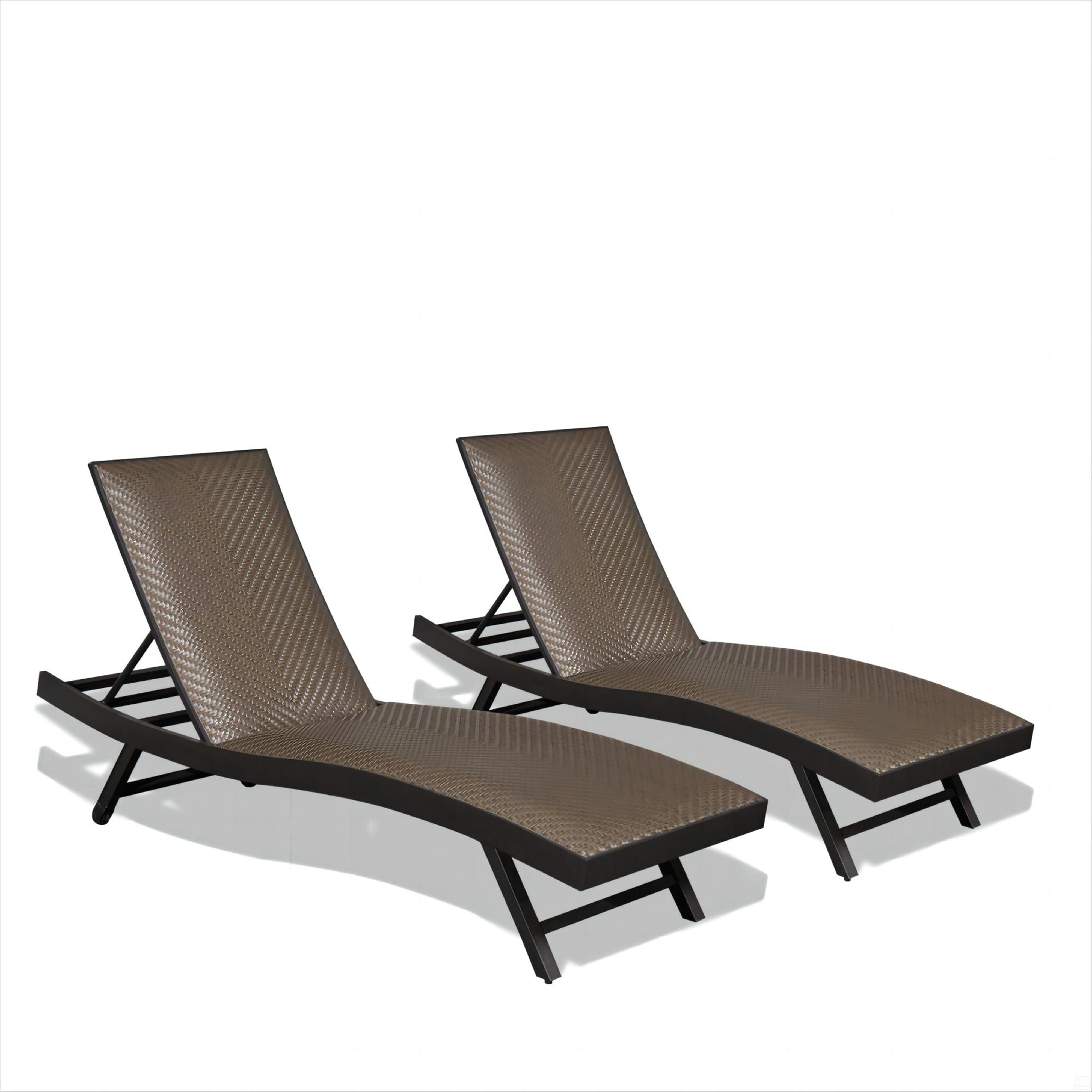 Latitude Run® Outdoor PE Wicker Chaise Lounge - Set Of 2 Patio ...
