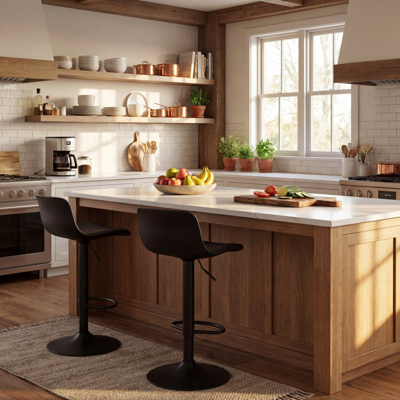 Height Adjustable Bar Stools, Modern Padded Counter Stools with Back, Easy Assembly Swivel Kitchen Island Stools with Footrest, Comfortable Bar Chairs