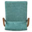 Ensemble de 2 chaises de salle à manger de style Mid-Century moderne avec accoudoirs rembourrés en tissu vert avec structure en bois d'hévéa couleur noyer, capacité de 250 lb pour la cuisine et la salle à manger