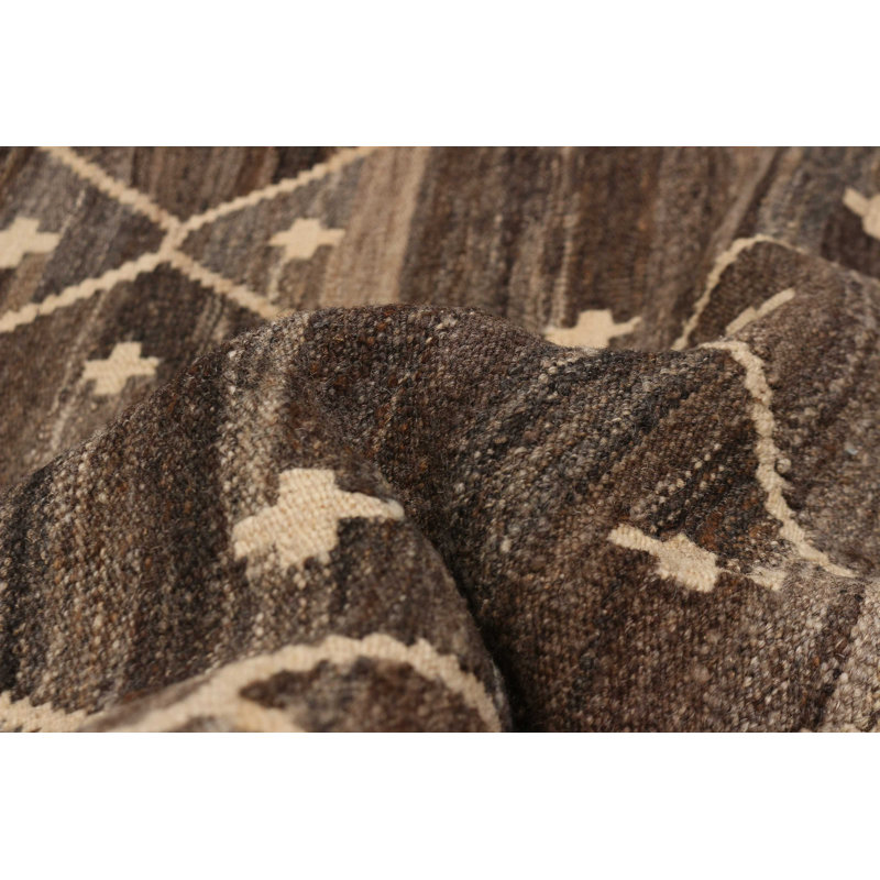 Tapis brun foncé en laine New Age One-of-a-Kind Rectangle 5 pi 9 po x 8 pi 3 po