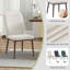 Chaises de salle à manger rembourrées modernes, chaises de salle à manger à dossier haut en tissu avec siège rembourré et pieds en bois massif, chaises d'appoint de cuisine sans accoudoirs pour café-restaurant maison-217675682