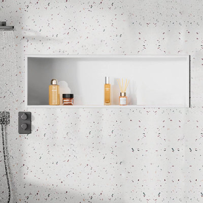 Stainless Steel Rectangular Recessed Shower Niche, 12x36 Niche for Wall Tile Ready/No Tile Needed