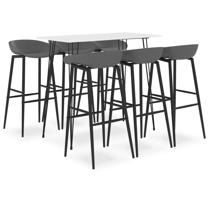 Adalard Dining Set, White, Black