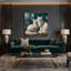 Chats, art balinais sur toile bleu-704806111