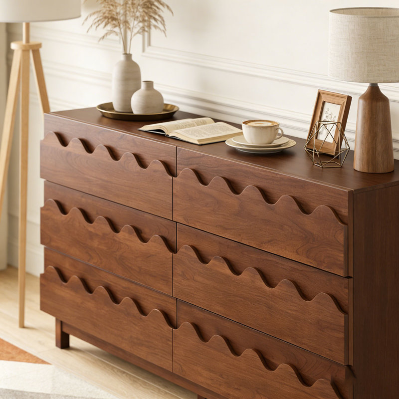 Commode 6 tiroirs 60 po, Noyer