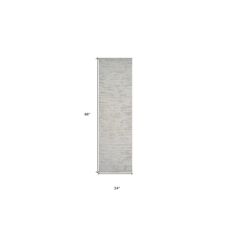Tapis de couloir géométrique gris et beige 8 pi