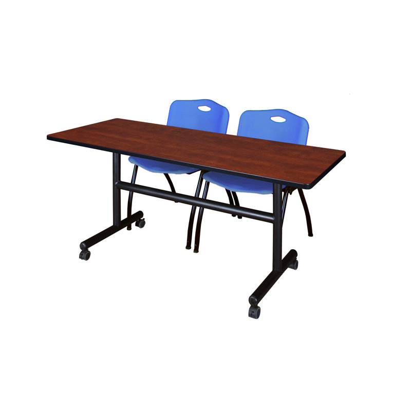Table de nidification Nickls, 2 chaises empilables, H 29 po x l 60 po x P 24 po, Cerise / bleu