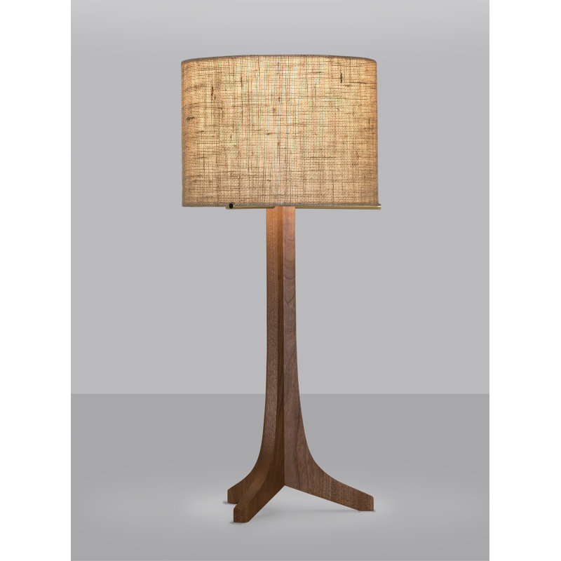 Nauta LED Table Lamp, Walnut, Burlap, Brushed Brass
