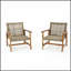 Ensemble de 2 fauteuils club en bois et osier Hampton, durables et confortables pour la détente en plein air