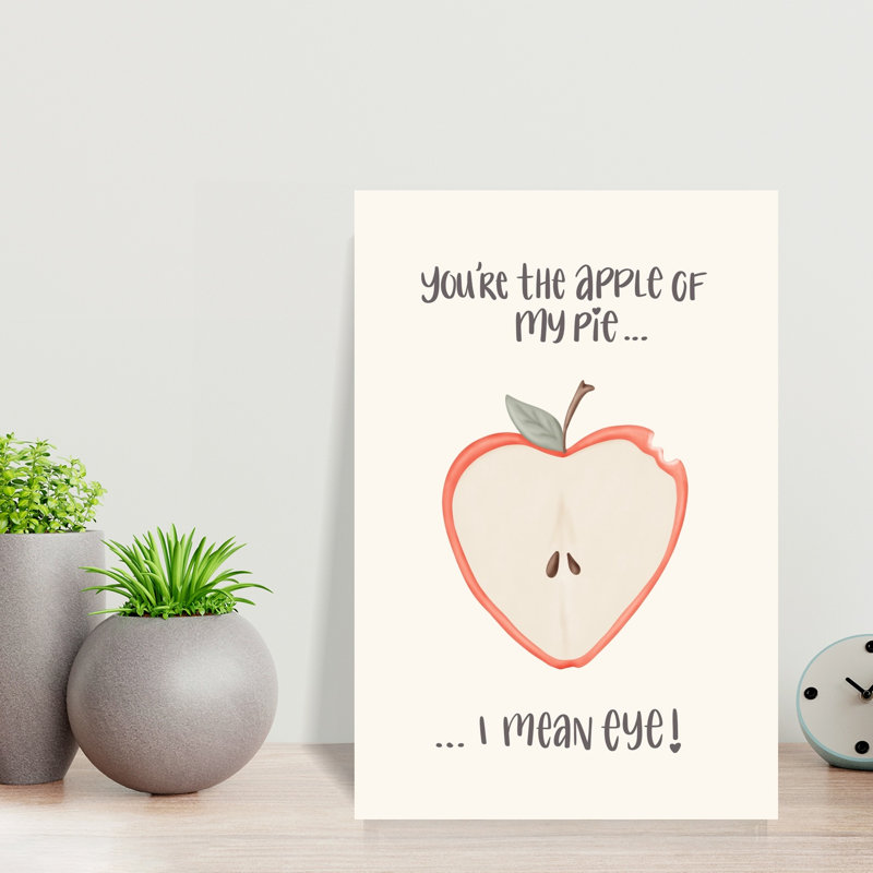 Pomme de mon œil, art mural romantique contemporain, H 18 po x l 12 po