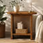 Solid Wood End Table, H-Shaped 2-Tier Side Table with Storage Shelf-393890381-393890382-393890383