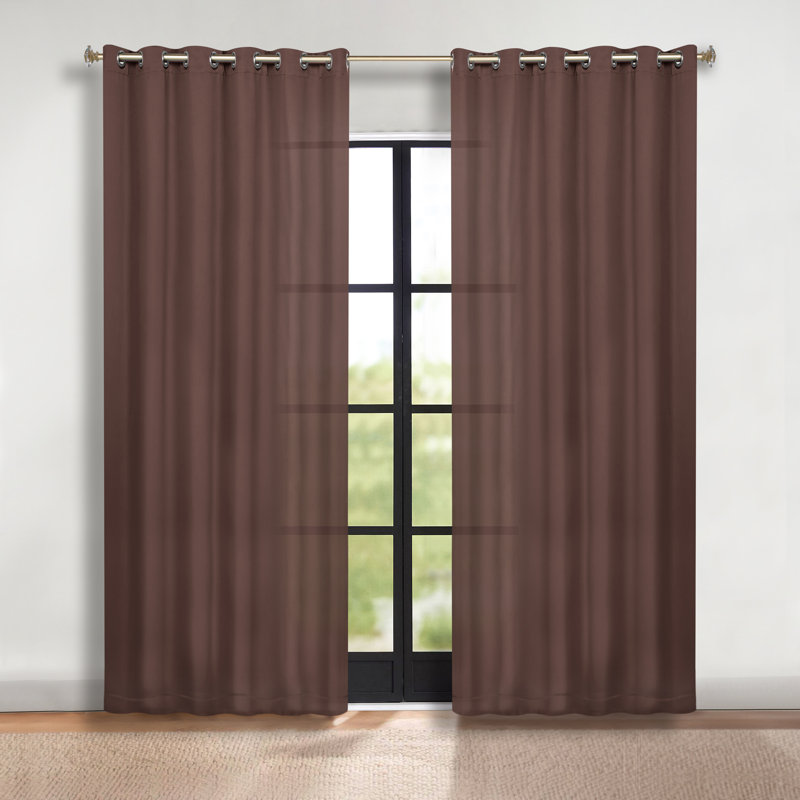 Paire de rideaux obscurcissant avec œillets Millendon, Cappuccino, L 70 po x L 84 po