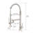 Heavy-Duty LED Brushed Nickel High Arc Pull-Down Commercial Kitchen Faucet