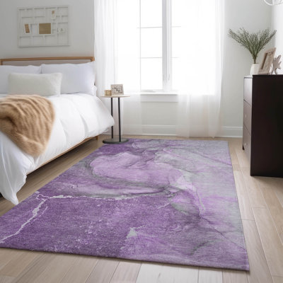 Premium Machine Washable Cerrito AMF524 Lilac Rug